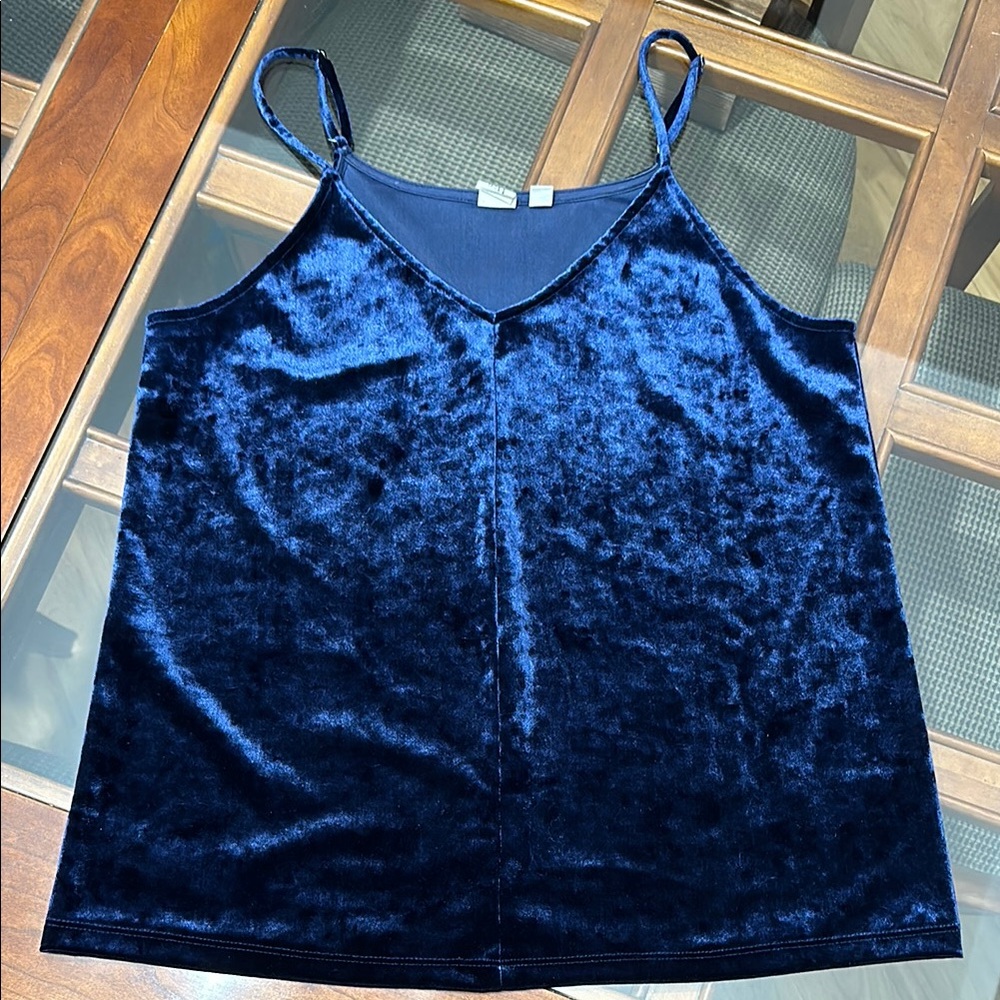 Gap Elegant Blue Velvet Women's Top